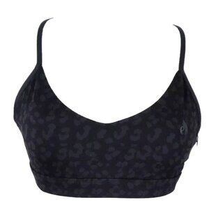 Ryderwear Women's Medium Black Hybrid Sports Bra Racerback Leopard Print Top NWT